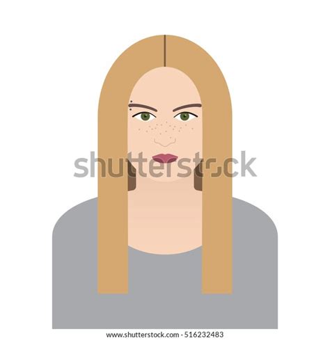 Portrait Teenage Girl Long Blond Hair Stock Vector Royalty Free