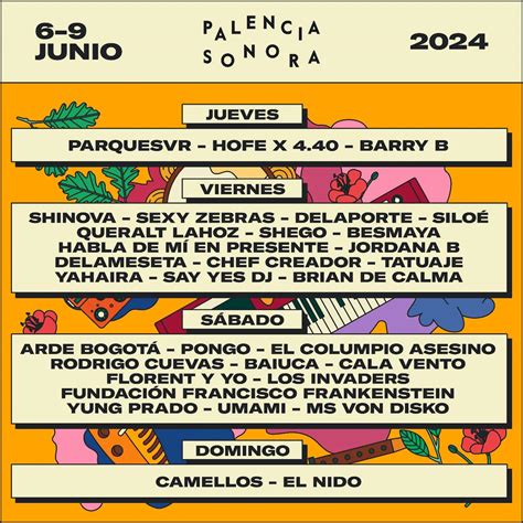 Conoce El Cartel Del Festival Palencia Sonora Por D As Palencia En La Red