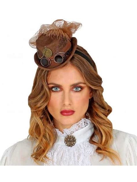 Mini Chapeau Haut De Forme Steampunk Avec Lunettes Et Montre D Guiz F Tes