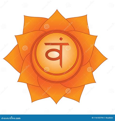 Svadhisthana Sexual Second Sacral Chakra Symbol Vector Illustration