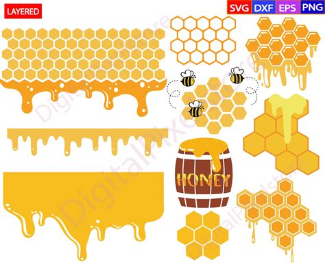 Honeycomb Svgdripping Honey Svghoney Bee Svgdripping Etsy