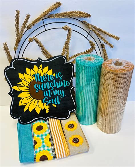 There Is Sunshine In My Soul Sunflower Wreath Kit Welcome Wreath