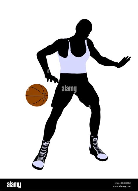 African American Basketball Player Illustration Silhouette Stock Photo