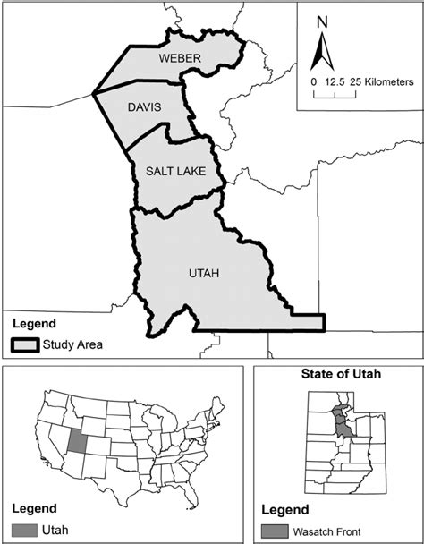 Location Of The Wasatch Front Region Utah Download Scientific Diagram