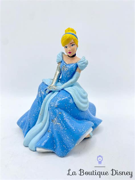 Figurine Cendrillon Assise Bullyland Disney Princesse Bleu Paillettes