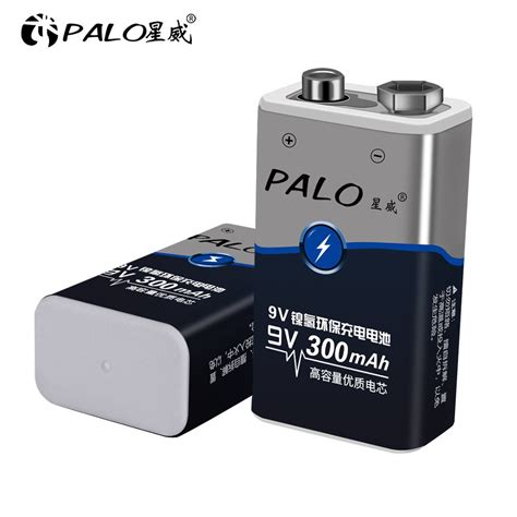 PALO 9V 6F22 Nimh 9v Rechargeable Battery 300mAh Low Self Discharged 9