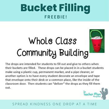 Bucket Filler Freebie Spread Kindness To Others One Drop At A Time