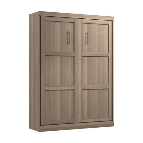 Bestar Pur Wall Mounted Queen Murphy Bed Cabinet In Ash Gray