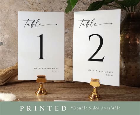 X Printed Table Numbers Table Cards Wedding Table Card Double Sided