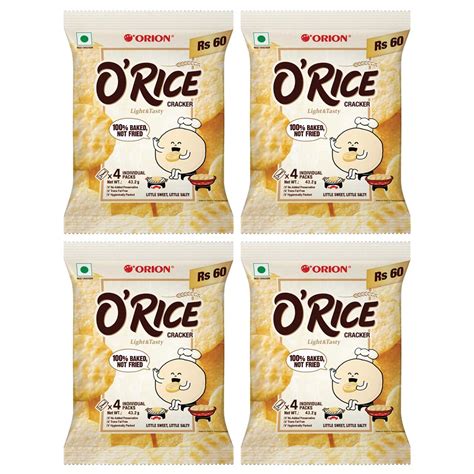 Orion O Rice Cracker Premium Baked Korean Snack Pack Of X