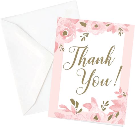 Bridal Shower Thank You Cards Pink Gold 12 Pk Party City