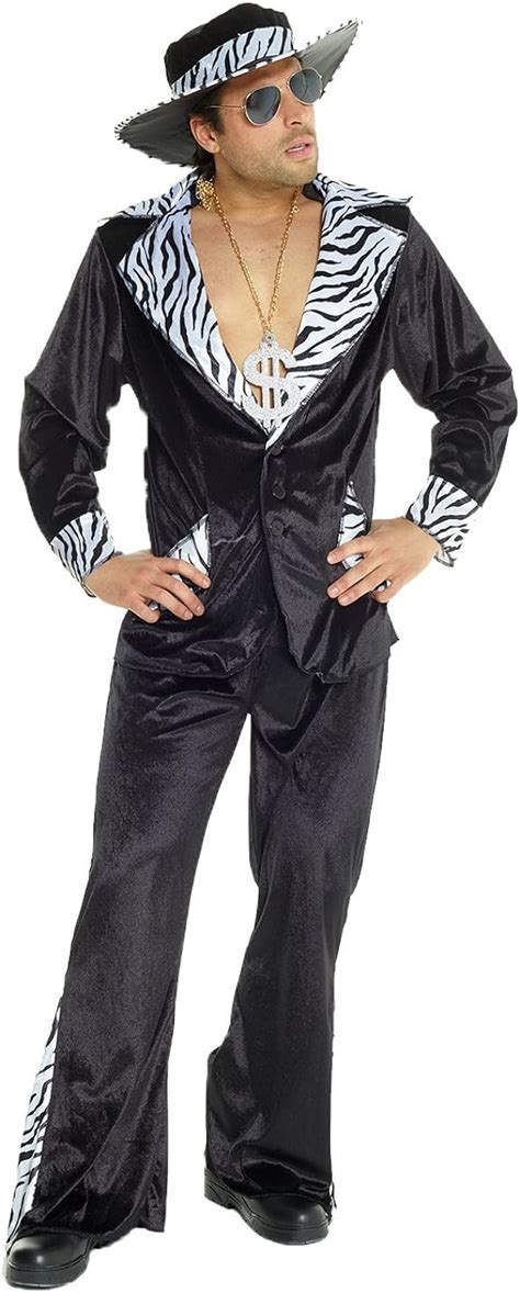 Morph Mens Pimp Costumes For Men Black 70s Outfit Pimp Suit Adult