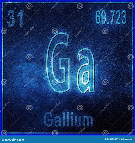 Gallium Chemical Element Sign With Atomic Number And Atomic Weight