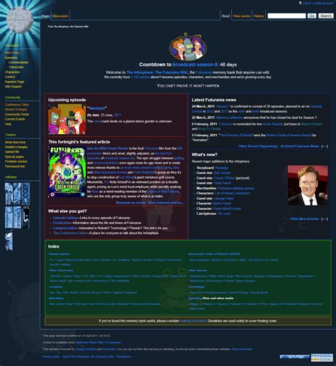 Filethe Infosphere Front Page As Of 8 May 2011png The Infosphere