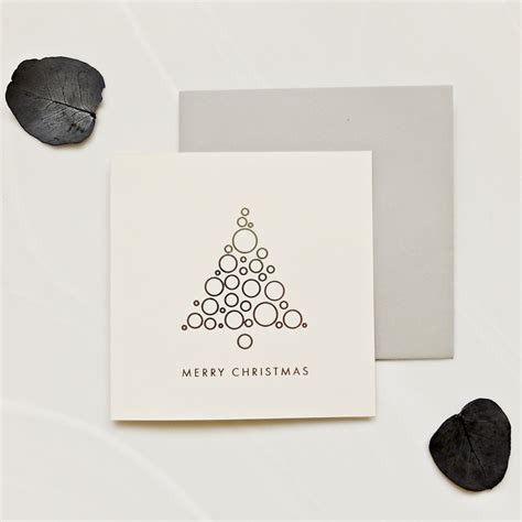 Minimalist Foil Christmas Tree Cards Pack Of 8 Etsy