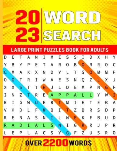 2023 Word Search Large Print Puzzles Book For Adults With Over 2200