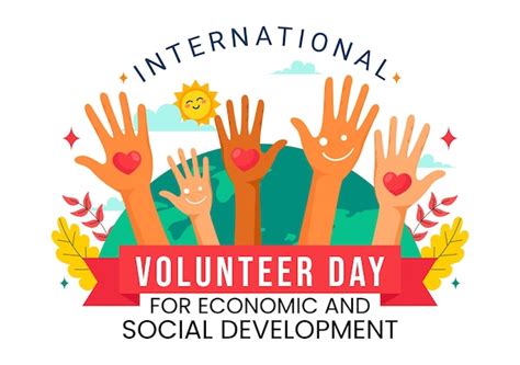 Premium Vector International Volunteer Day For Economic And Social Development Vector