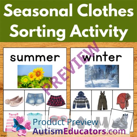 Seasons Clothing Winter And Summer Clothes Weather Sort Life Worksheets Library