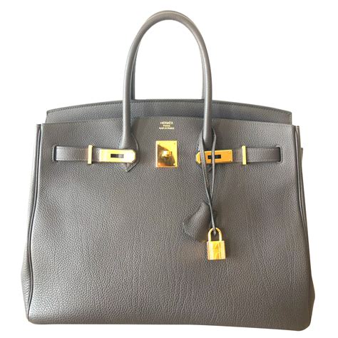 Hermès Birkin 35 Grey Leather ref 76387 Joli Closet