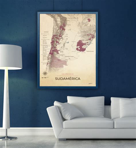 Carte Des Vins Et Vignobles D Am Rique Du Sud Poster X Vintage