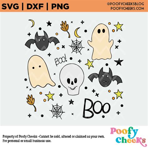 Free Halloween Doodle Cut File Png Svg Dxf Poofy Cheeks