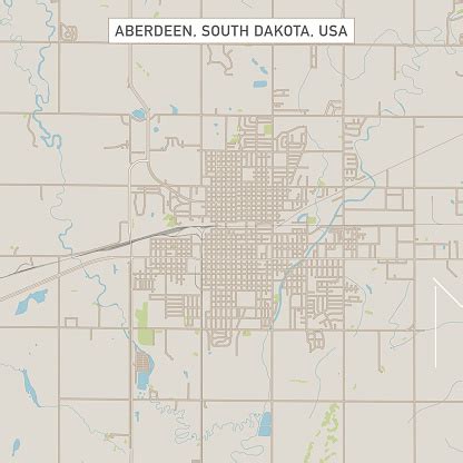 vetores de mapa de rua da cidade de aberdeen dakota  sul dos estados