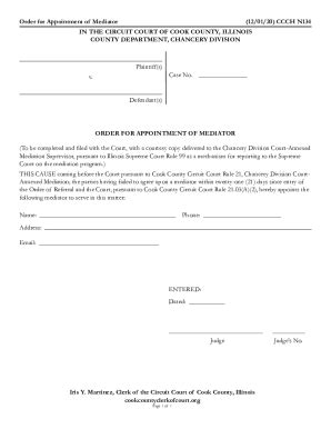 Fillable Online Services Cookcountyclerkofcourt Transfer Order From A