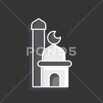 Icon Mosque Related To Eid Al Fitr Symbol Islamic Ramadhan Simple