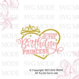 Grandma Of The Birthday Princess SVG PNG Birthday Princess Etsy