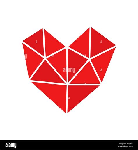 Heart Shape Made Of Triangles Icon Vector Illustration Stock Vector