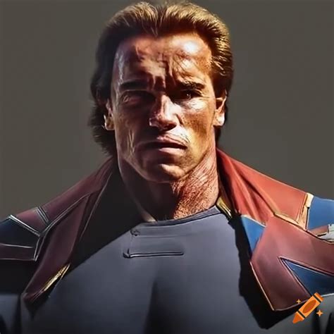 Arnold Schwarzenegger As Captain Marvel On Craiyon