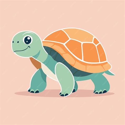 Cute Turtle Tortoise Cartoon Illustration Vector Clipart Design Premium Ai Generated Vector