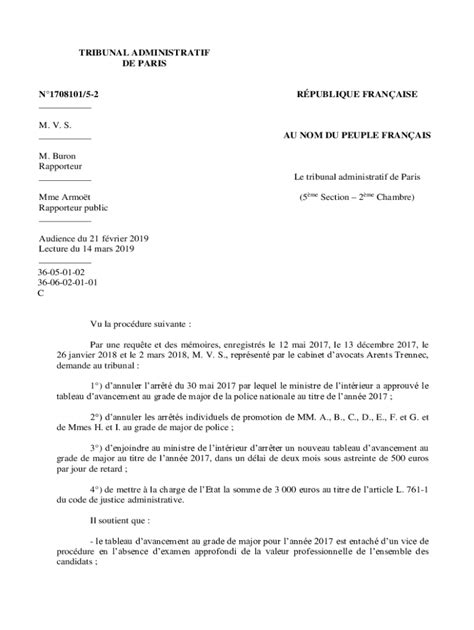 Remplissable En Ligne Effet De Jugements Du Tribunal Administratif