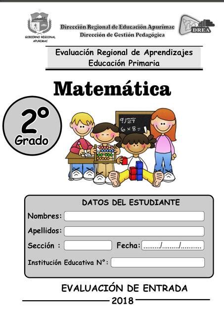 Evaluación de Matemática Segundo Grado Primaria Liz Estephany