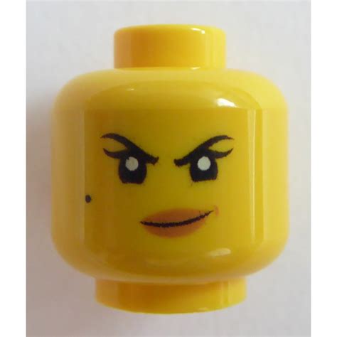 Lego Head Female Black Eyebrows And Beauty Mark Recessed Solid Stud