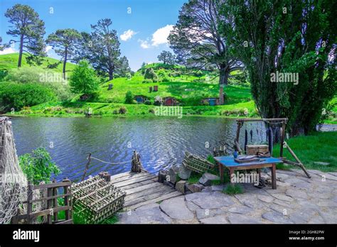 Hobbit On Movie Set In Matamata New Zealand Hobbit Holes On The