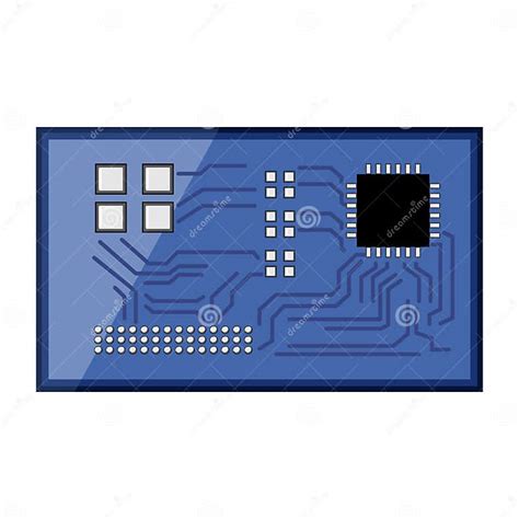 Isometric Microcontroller Cartoon Vector Illustration Stock