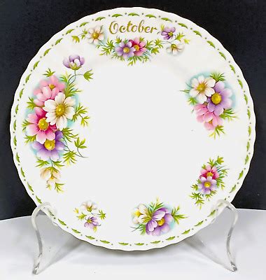 Royal Albert Plate Flower Of The Month Cosmos October Vtg S Ebay