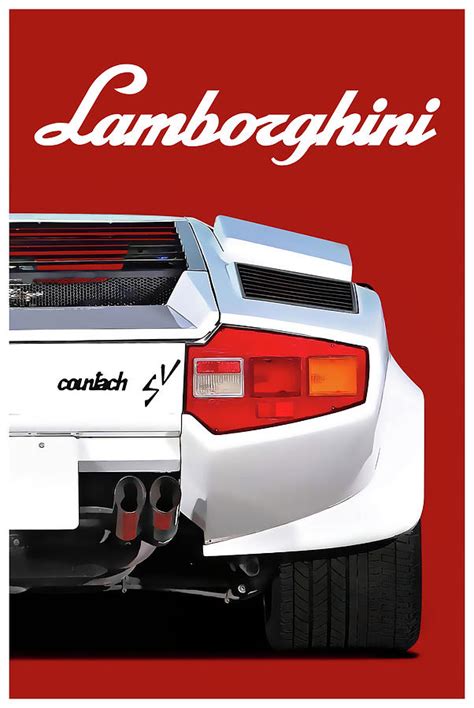 1980 Lamborghini Countach Classic Car Poster Digital Art By Robin