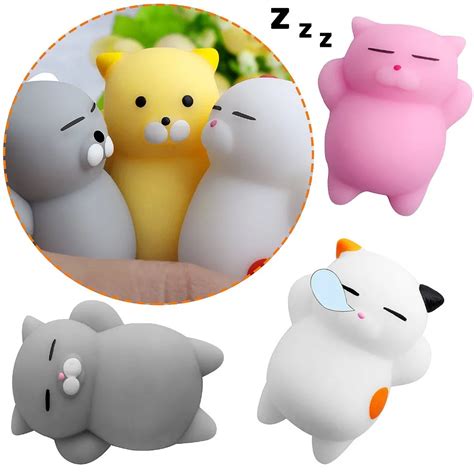 Mskwee Squishy Cat Stress Toys Mochi Squishies Toys Cat Mochi Animals ...