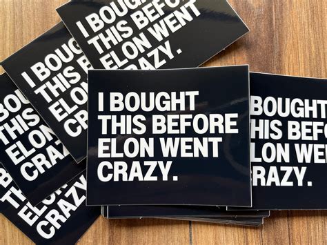 I Bought This Before Elon Went Crazy Car Bumper Sticker Decal Tesla