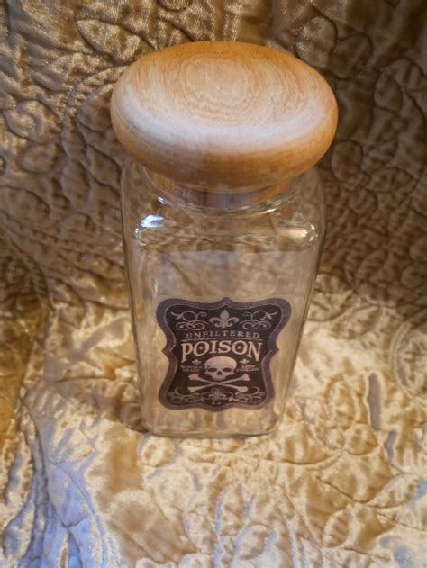 Apothecary Jar Poison Warning Skull And Crossbones Candy Etsy Apothecary Jars Skull And