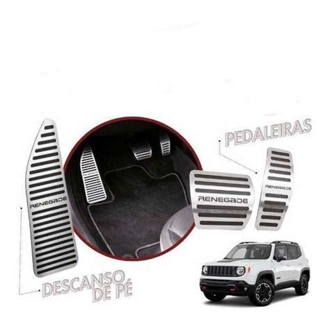 Kit Soleira Descanso Pedaleira Jeep Renegade Aco Inox Bm Auto