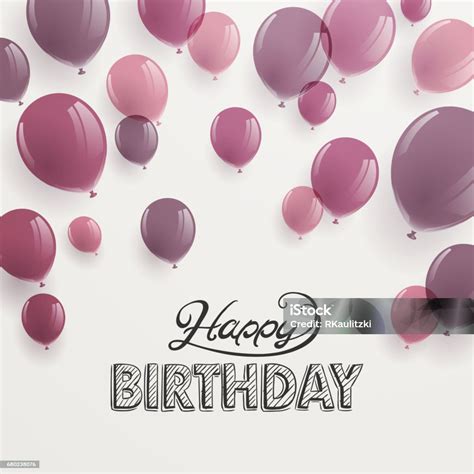 Happy Birthday Greeting Card Design Stock Illustration Download Image