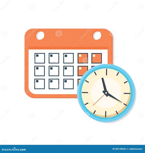 Vector Calendar And Clock Icon Schedule Appointment Important Date