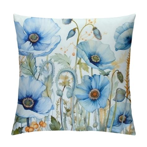 Comio Watercolor Flower Throw Pillow Covers Super Soft Short Plush