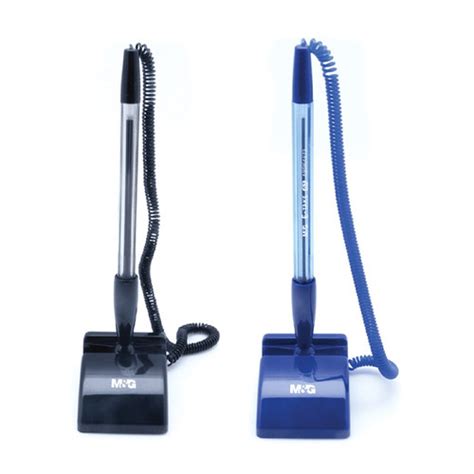 Jual Pulpen Ballpoint Tempel Meja Hitam Biru 07 Mm Mandg Pen Stand