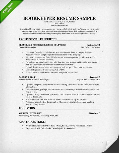 Bookkeeper Resume Sample Resume Builder Template Resume Template