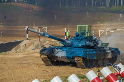 T B Tank Painted Blue By The Uzbekistan Team Editorial Photography