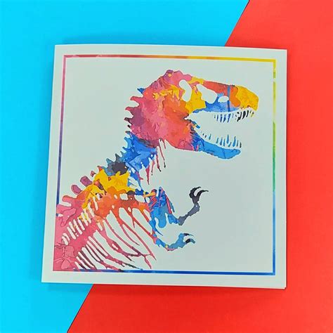 Jurassic World Inspired Greetings Card Birthday Christmas Rainbow